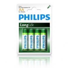 Philips Longlife 1.5V penlite AA 4 stuks.