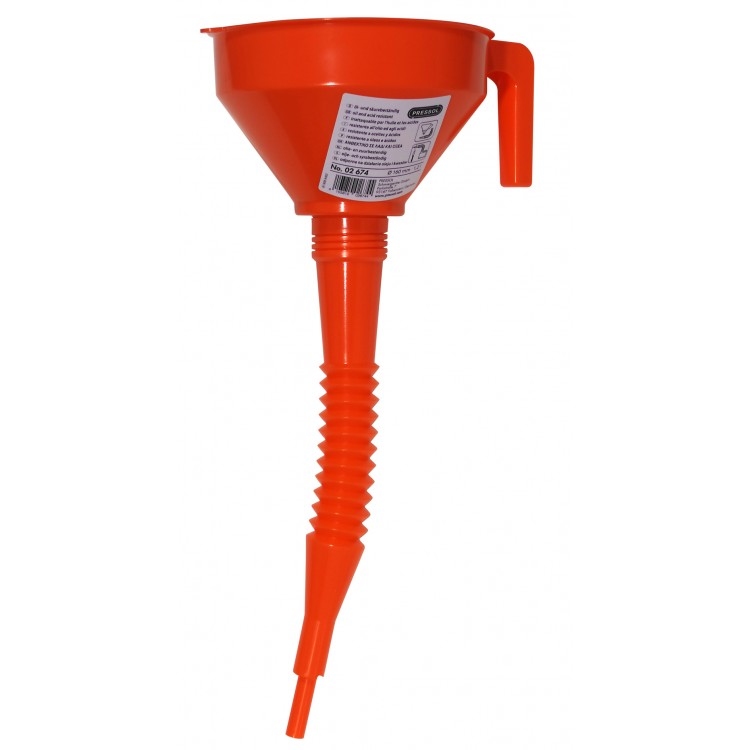 Pressol trechter 1,3 l, met flexibele slang.