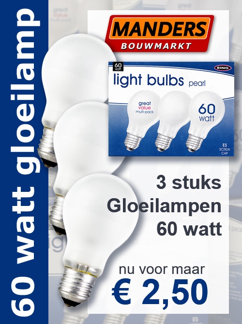 Ring, 3 x 60 watt Light Bulbs.