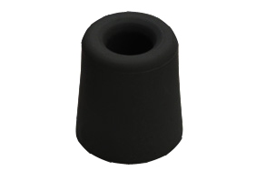 Rubber deurstop, zwart, 24 mm hoog.