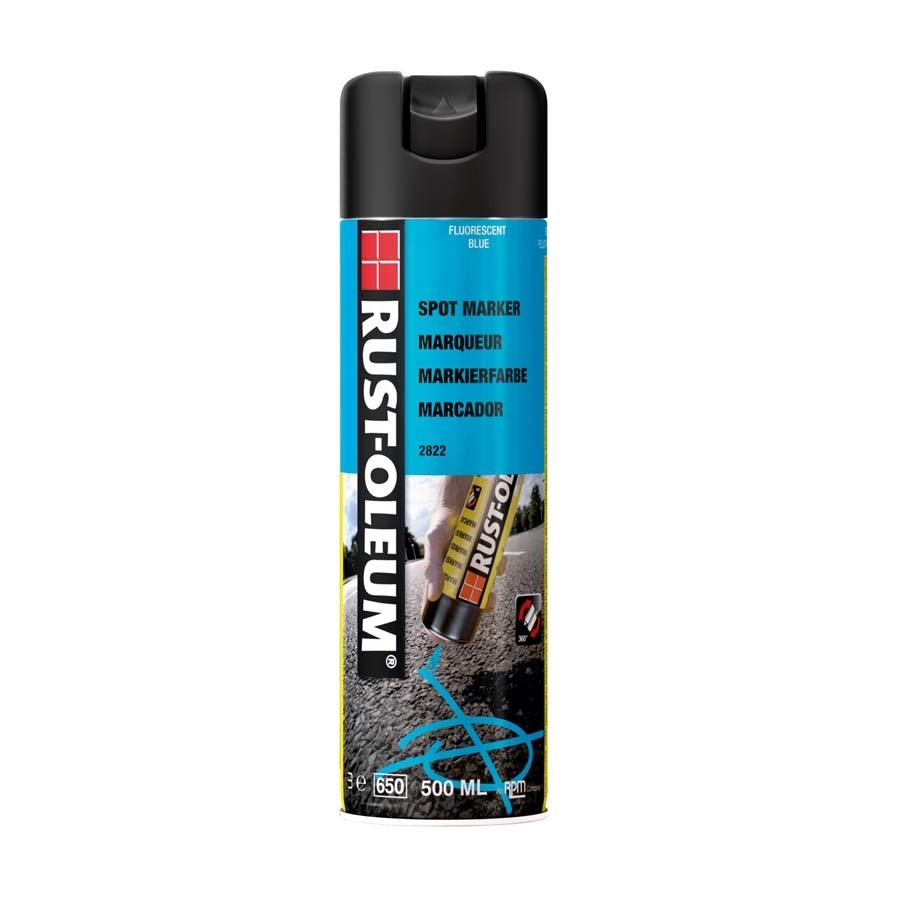Rust-Oleum Markeerspray, 0,5 Liter, Kleur Fluor Blauw.