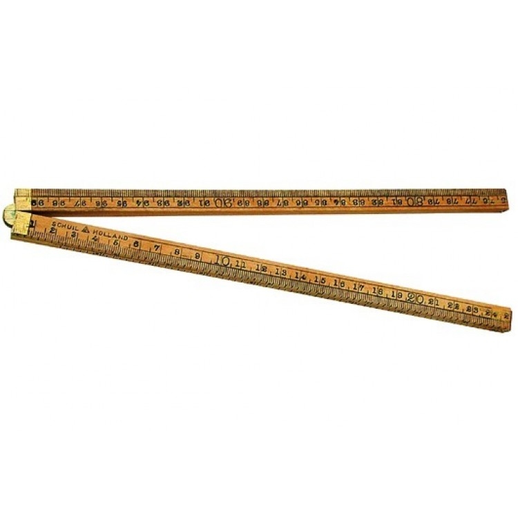 Schuil duimstok palmhout hout 1 m 4-delig