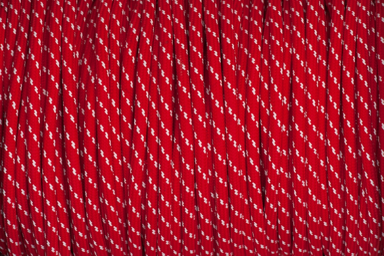 Strijkijzersnoer rood met witte stip 2x0.75mm².