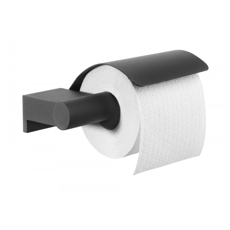 Tiger Bold toiletrolhouder + klep zwart.
