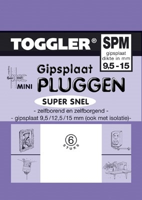 Toggler gipsplaatplug mini SPM 6 stuks.