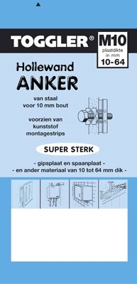 Toggler hollewandanker M10 1 stuk.