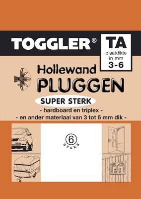 Toggler hollewandplug TA nylon 6 stuks.