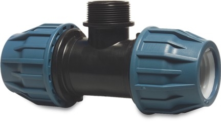 Tyleen T-stuk 90° 25 mm x 1" x 25 mm buitendraad
