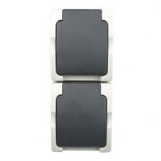 WD 2-voudig stopcontact (randaarde) verticaal