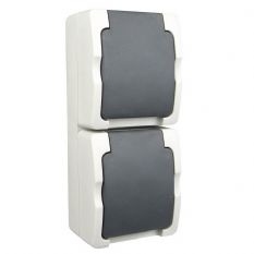 WD 2-voudig stopcontact (randaarde) verticaal