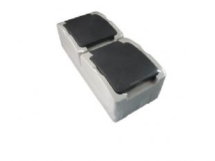 WD 2-voudig stopcontact (randaarde) verticaal