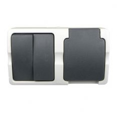 WD serie combi, schakelaar+ stopcontact (RA) horizontaal