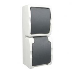 WD wissel combi, schakelaar+ stopcontact (RA) verticaal