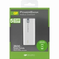 GP PowerBank (1C02A), kleur wit, 2600mAh.